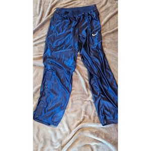 Vintage 90s NIKE blue Snap Breakaway Basketball Pants warm ups men's Large